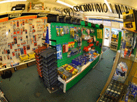 Ous fully stocked shop includes bicycle parts too!